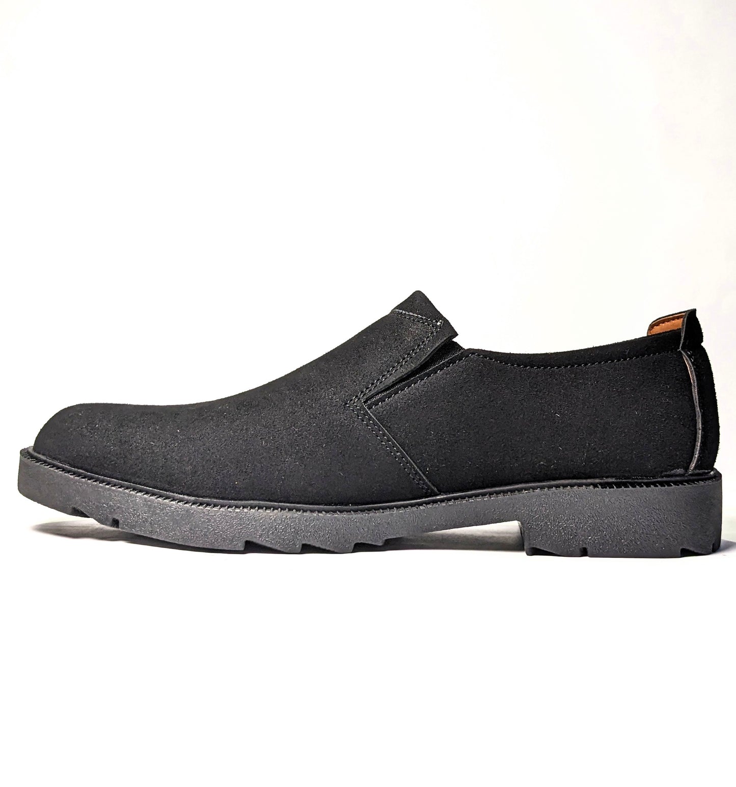 Premium Black Leather Slip-on Dress shoes for Men in Pakistan - Black Suede leather formal shoes for men