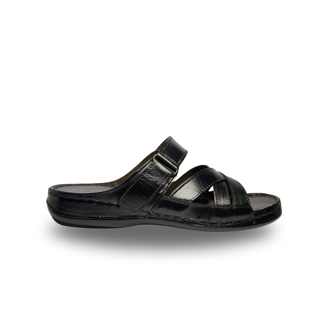 Men's Black Leather Slippers in Pakistan | Premium Leather Chappals for Men – Stylish & Comfortable