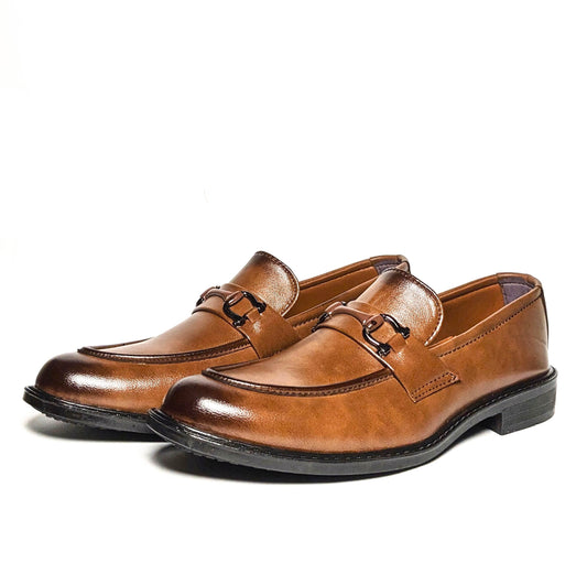 FL-09 Stylish Brown Loafers for Men - Synthetic Leather & Rubber Sole | Affordable Men's Loafers in Pakistan